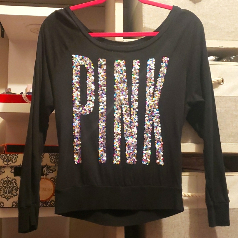 VS PINK Vintage Bling Long Sleeve Top, XS